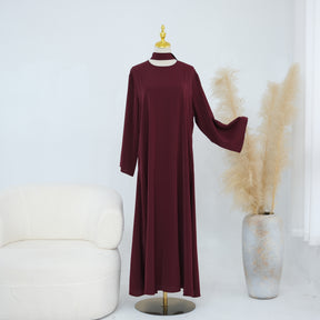 LR1189  3D Floral Open Abaya + Nida Inner Layer + Hijab Set