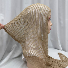 QK685 Exquisite Shiny Thread Diamond Hollow-out Muslim Hijab cap