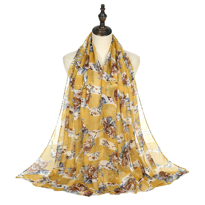 VS309 printed voile hijab scarf