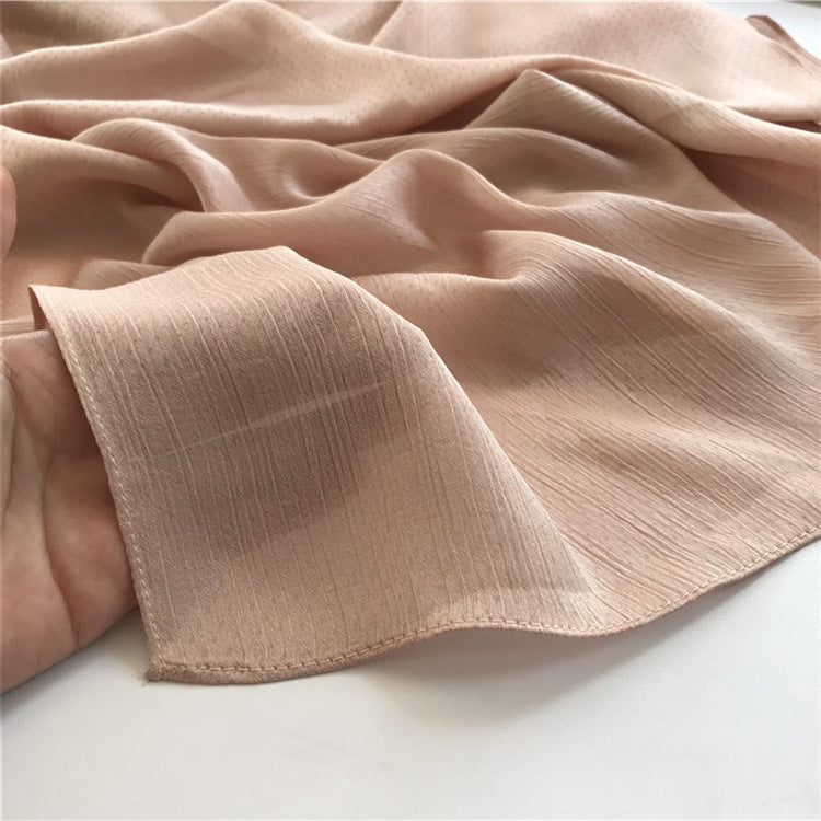 WJA35 Wrinkled Chiffon Solid Color Shawl