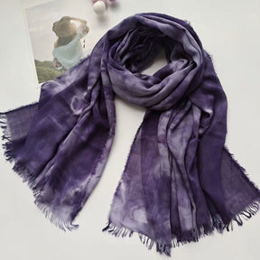 17A64  50 rayon cotton handmade tie-dyed scarf splash-ink ethnic wind tie-dyed shawl seaside beach silk scarf