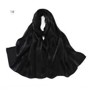 YZ206  Cross-border spring and summer new thin soft shining silk scarf women's Malay Indonesian scarf sunblock cape