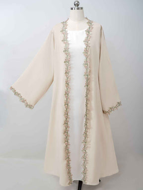 216  Lace-Trimmed Abaya Dress