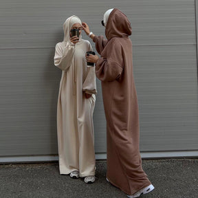 LR921  Plain Hooded Sweatshirt Dress