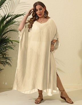 F799   Solid color loose beach slit maxi skirt