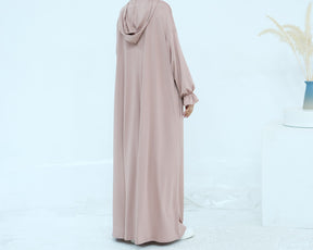 LR958  Plain Polyester Plus Size Long Sleeve Hooded Casual Dress