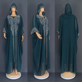 8890 Rhinestone Hooded Dress and Bra