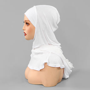SW162  Stylish Lace Double-Layer Polyester Hijab