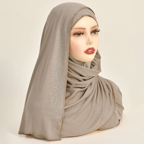 RS049  Mercerized cotton glass diamond hijab