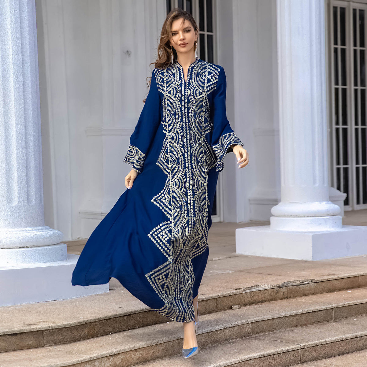 SMT014   Women's evening dress Muslim women's robe sequin embroidery abaya wholesale abaya	Dresses/gowns