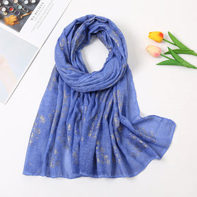 VS291 gold stamping TR cotton hijab scarf