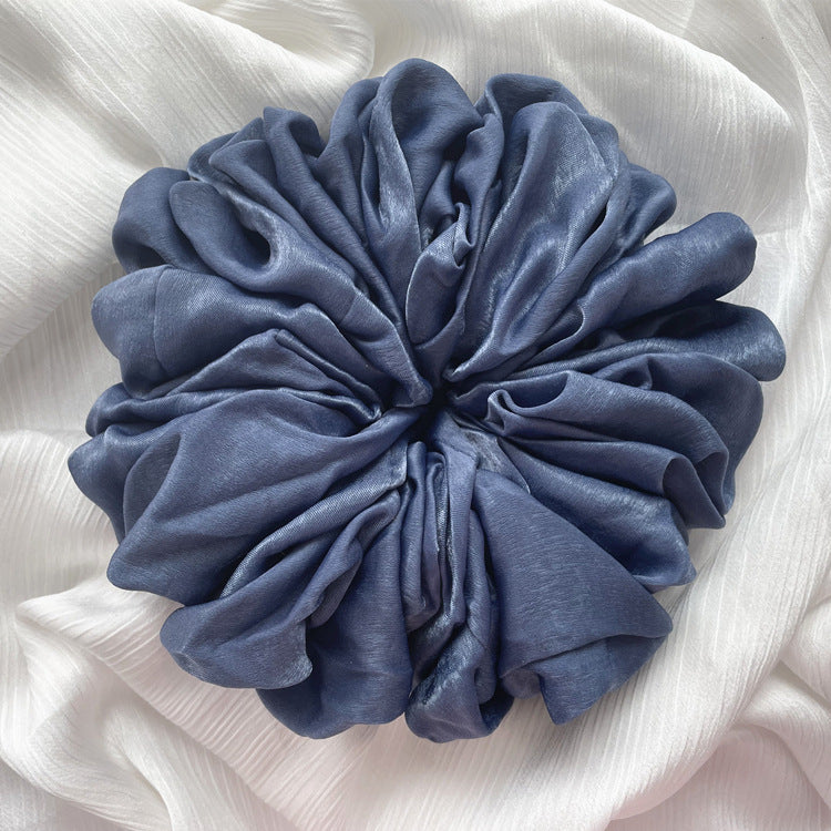 WJA40  Satin  Tencel Velvet Large Size Women's Big Head Flower Large Intestine Circle Tencel Hair Tie