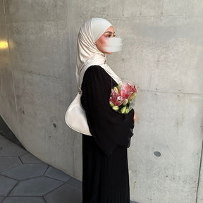 MQ155  Fashion Polyester Pleated Premium Crinkled Dress - Hijab Not Included