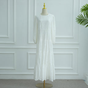 LR1066  Pure Cotton Embroidery Abaya Floral Dress