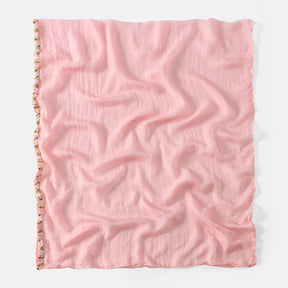 SW141  Plain Chiffon Rose Embroidered Hijab