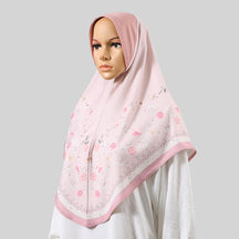 MSL235  Floral Printed Polyester Instant Hijab
