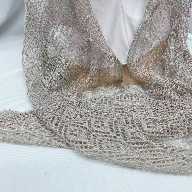 IH123  Exquisite Shiny Thread Diamond Hollow-out Muslim Hijab