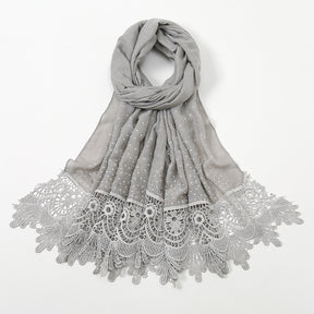 VS485 plain Point drill lace hijab