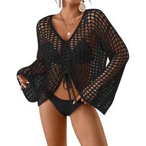 Y82534  Sexy hollow see-through blouse (MOQ:3)