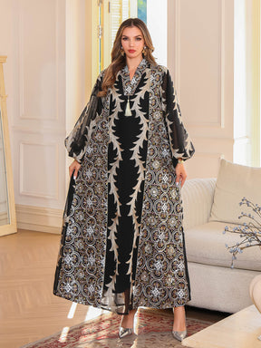 SMT140  Luxurious mesh embroidered dress