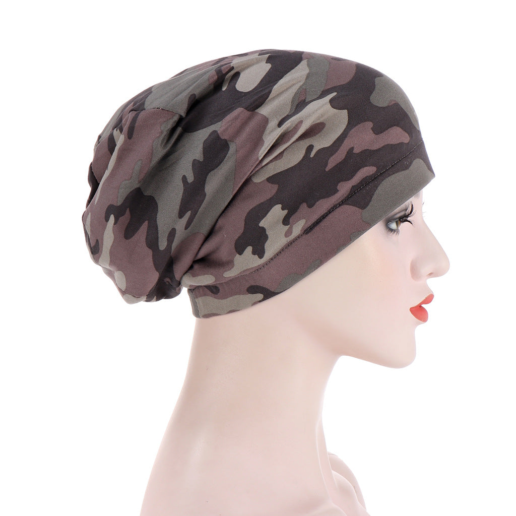 TJM-印花色丁 printed hijab turban hat