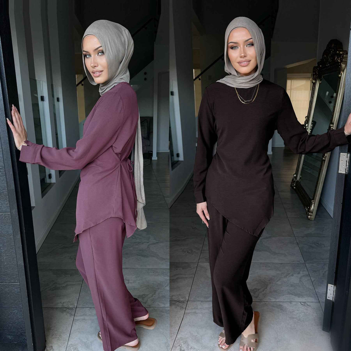 LR1089  Plain Casual Two-Piece Set