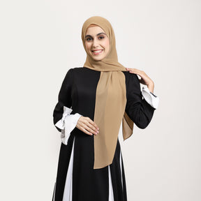 YZ317  Plain Pearl Chiffon Hijab with Built-in Magnetic Closure