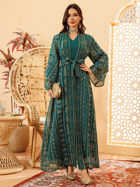 AB445 Mesh embroidered dress