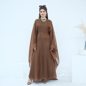 LR943+LR944  Plain elegant dress + inner + hijab set