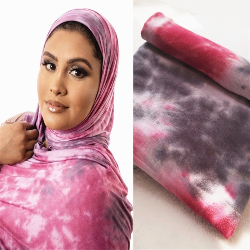YZ06  Breathable and soft mercerized cotton hand-dyed hijab