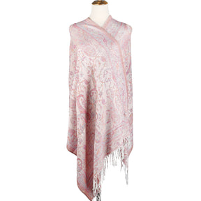 WJ046  Paisley Faux Cashmere Tassel Layering Scarf