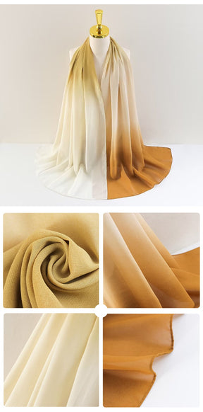YW236 Gradation Color Chiffon Hijab for Elegant Style