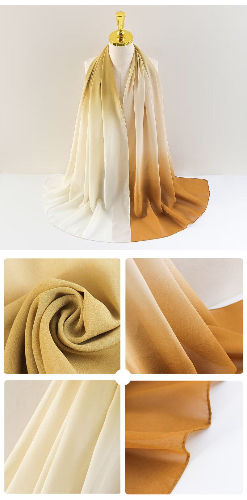 YW236 Gradation Color Chiffon Hijab for Elegant Style