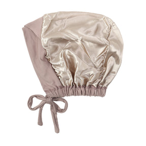 JN001  Plain Satin-Lined Polyester Tie Back Hijab Cap