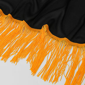 SW156  Plain Gold-Trim Tassel Chiffon Hijab