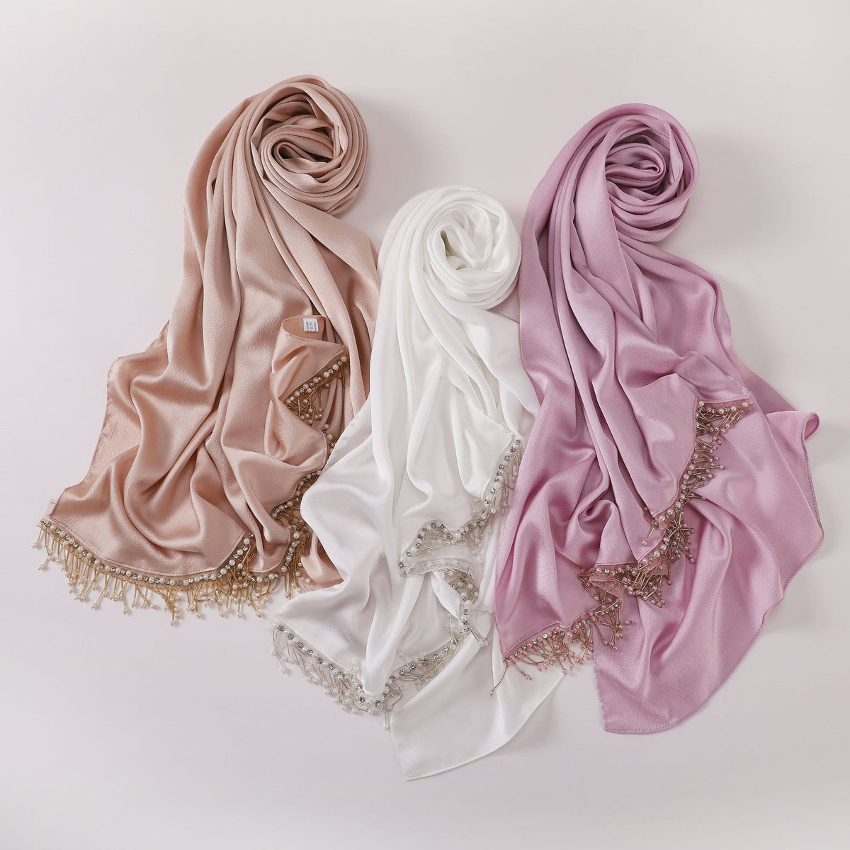 241114-1  Rhinestone Satin Scarf