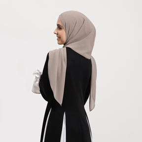 YZ317  Plain Pearl Chiffon Hijab with Built-in Magnetic Closure