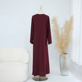 LR1189  3D Floral Open Abaya + Nida Inner Layer + Hijab Set