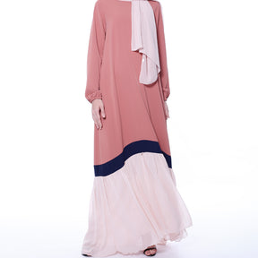 9708 Splice color muslim abaya dress