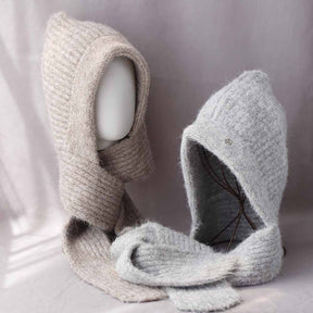 QD5-124  Fall Winter Thickened Faux Cashmere Hijab Cap