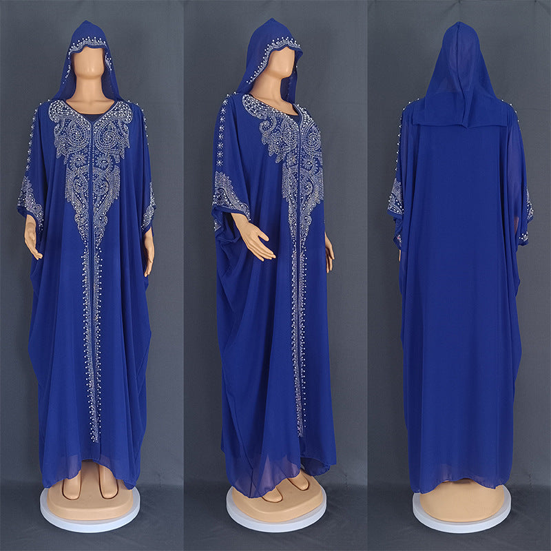 8890 Rhinestone Hooded Dress and Bra