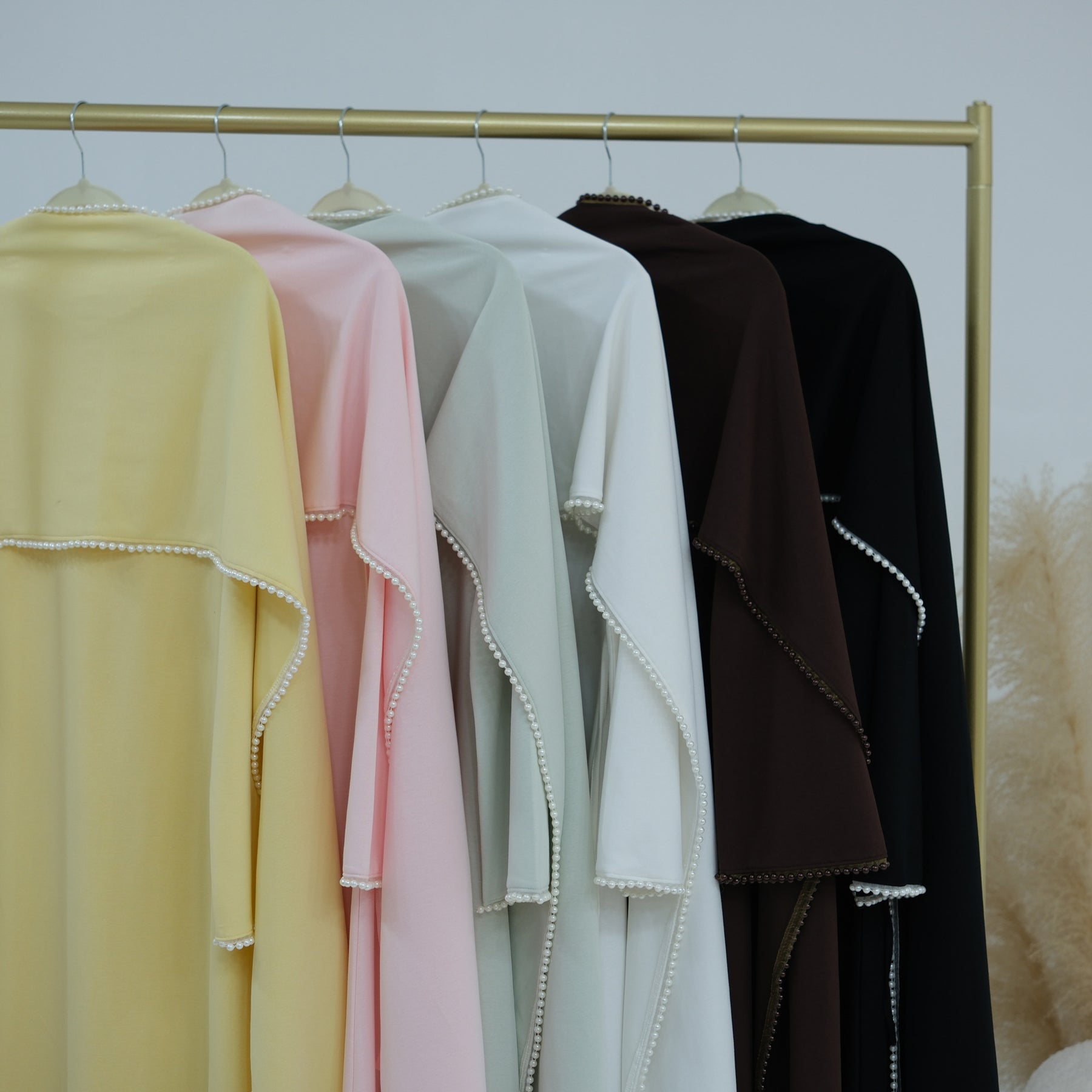 LR1167  Plain Scuba Beaded Shawl + Long Sleeve Dress Set