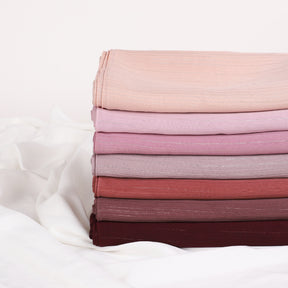 YZ375  Plain Silver Thread Crinkled Chiffon Hijab