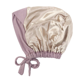 JN001  Plain Satin-Lined Polyester Tie Back Hijab Cap