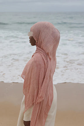 WJ070  Crinkled Rayon Scarf, Finished with Side Fringe