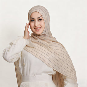 YZ328  Striped Lightweight Polyester Colorful Sequin Hijab