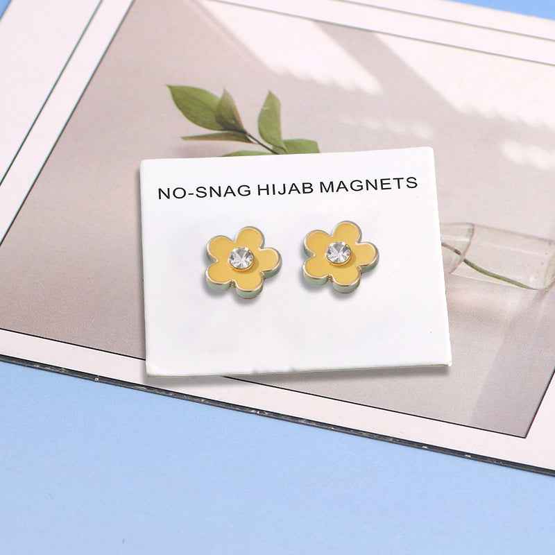 JS014-025   Crescent Moon Stars Hijab Magnetic Clasp-Plain Color MOQ: 300 pieces