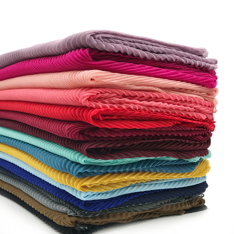 ND349  Plain Breathable Voile Twill Crinkle Hijab