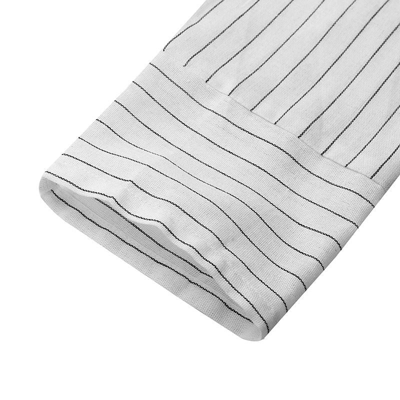 2020915  Women's Retro Stripe Cotton Linen A-Line Dress for Autumn