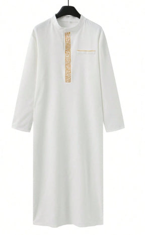 524859  Men's long-sleeve embroidered stand-collar long shirt